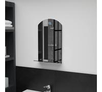 Wall Mirror with Shelf 30x50 cm Tempered Glass