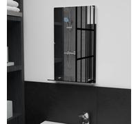 vidaXL Wall Mirror with Shelf - Tempered Glass, Wall-mounted Dresser for Bathroom, Bedroom & Living Room, 30x50 cm size