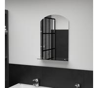 vidaXL Wall Mirror with Shelf Living Room Cosmetic Bathroom Makeup Vanity Decoration 40x60cm Tempered Glass