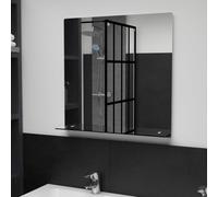 vidaXL Wall Mirror with Shelf 60x60 cm Tempered Glass