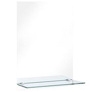 vidaXL Wall Mirror with Shelf Living Room Cosmetic Bathroom Makeup Vanity Decoration 40x60cm Tempered Glass