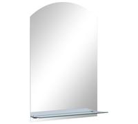 vidaXL Wall Mirror with Shelf Living Room Cosmetic Bathroom Makeup Vanity Decoration 40x60cm Tempered Glass