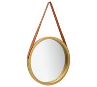 vidaXL Wall Mirror with Strap 40 cm Gold