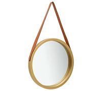vidaXL Wall Mirror with Strap 50 cm Gold