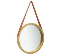 vidaXL Wall Mirror with Strap 50 cm Gold NEW