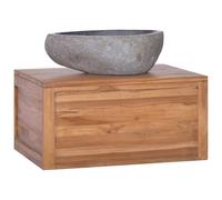 vidaXL Wall-mounted Bathroom Cabinet 60x45x30 cm Solid Teak Wood