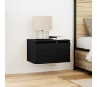 vidaXL Wall-mounted Bedside Cabinet 2 pcs Black Oak 50 x 36 x 30 cm