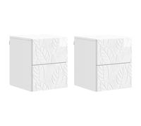 vidaXL Wall-Mounted Bedside Cabinet 2 pcs High Gloss White