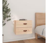 Wall-mounted Bedside Cabinet natural solid pinewood 50x36x40 cm floating rustic