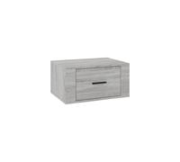vidaXL Wall-mounted Bedside Cabinet Bedroom Floating Bedside Wall Unit Floating Nightstand Wall Bedside Cabinet Grey Sonoma 50x36x25 cm