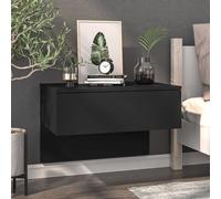 vidaXL Wall-mounted Bedside Cabinet Black