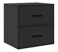 vidaXL Wall-mounted Bedside Cabinet Black 40x31x39.5 cm, Black
