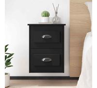 vidaXL Wall-mounted Bedside Cabinet Black 41.5x36x53cm UK HOT