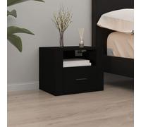 (Black, 1 x Bedside cabinet) vidaXL 1/2x Wall-mounted Bedside Cabinet Floating Bedside Unit Multi Colours