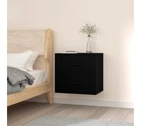 (Black) vidaXL Wall-mounted Bedside Cabinet Indoor Floating Nightstand Multi Colours