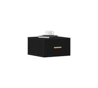 vidaXL Wall-mounted Bedside Cabinet Black Oak 35 x 35 x 20 cm, Rustic Bedroom Storage, Wall-Mounted Cabinet and Stylish Nightstand, Space-Saving