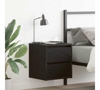 vidaXL Wall-mounted Bedside Cabinet Black Oak 38x34x40 cm