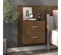 Bedside Cabinet Wall-Mounted Brown Oak Engineered Wood 48.5x32.5x80 cm Floating