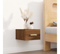 vidaXL Wall-mounted Bedside Cabinet Brown Oak Floating Bedside Wall Cabinet