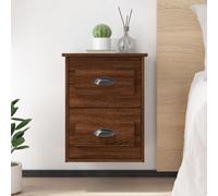 vidaXL Wall-mounted Bedside Cabinet Brown Oak 41.5x36x53cmNew