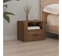 vidaXL Wall-mounted Bedside Cabinet Brown Oak 50x36x40 cm