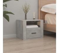 Vidaxl Wall-mounted Bedside Cabinet Concrete Grey 50X36X40 Cm, Grey