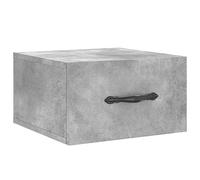 vidaXL Wall-Mounted Bedside Cabinet - Concrete Grey Modern Design Small Storage Unit with Engineered Wood Material Suitable for Bedroom, Dormitory 35x35x20 cm