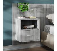 vidaXL Wall-mounted Bedside Cabinet Grey Sonoma UK NEW