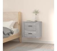 (Grey sonoma) vidaXL Wall-mounted Bedside Cabinet Indoor Floating Nightstand Multi Colours