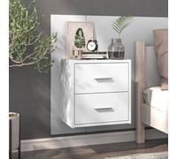 vidaXL Wall-mounted Bedside Cabinet High Gloss White