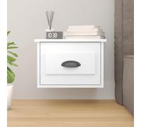 vidaXL Wall-mounted Bedside Cabinet High Gloss White 41.5x36x28cm