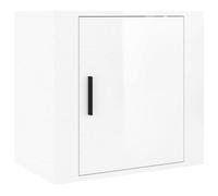 (High gloss white, 1 x Bedside cabinet) vidaXL 1/2x Wall-mounted Bedside Cabinet Floating Nightstand Multi Colours