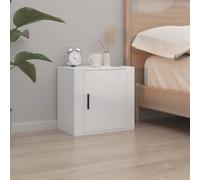 vidaXL Wall-mounted Bedside Cabinet High Gloss White 50x30x47 cm