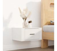Vidaxl Wall-Mounted Bedside Cabinet High Gloss White 50X36X25 Cm