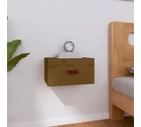 vidaXL Wall-mounted Bedside Cabinet Honey Brown 40x29.5x22 cm