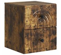 vidaXL Wall-Mounted Bedside Cabinet Smoked Oak 33 x 34.5 x 40 cm