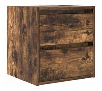 vidaXL Wall-mounted Bedside Cabinet Smoked Oak 38x34x40 cm bedside table