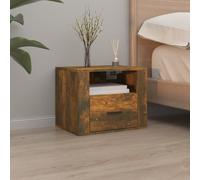 Vidaxl Wall-mounted Bedside Cabinet Smoked Oak 50X36X40 Cm, Brown