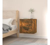 (Smoked oak) vidaXL Wall-mounted Bedside Cabinet Indoor Floating Nightstand Multi Colours