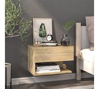 (sonoma oak, 1) vidaXL Wall Bedside Cabinet Floating Nightstand Bedside Unit Hanging Cabinet