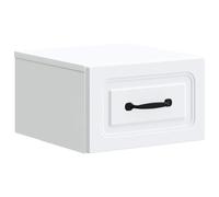 Bedside Cabinet White Engineered Wood Wall-Mounted 34.5x33x20cm Drawer with LED