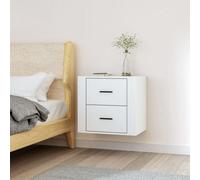 (White) vidaXL Wall-mounted Bedside Cabinet Indoor Floating Nightstand Multi Colours