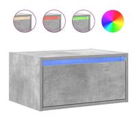 Wall Mounted LED Bedside Cabinet Floating Nightstand Side Table LED Lights Unit