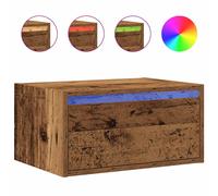 vidaXL Wall-mounted Bedside Cabinet with LED Lights Old Wood cabinet