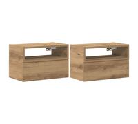 vidaXL Wall-mounted Bedside Cabinets 2 pcs Artisan Oak 45x26x28.5 cm