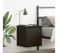 Wall Mount Bedside Cabinet Black Engineered wood 38x34x40 cm Floating Set - 2pcs