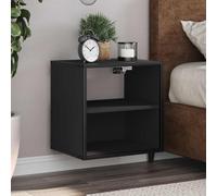 Bedside Cabinet Black Engineered Wood & Metal 40x31x39.5 cm Floating Nightstand
