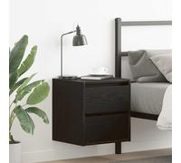 vidaXL Wall-mounted Bedside Cabinets 2 pcs Black Oak 38x34x40 cm