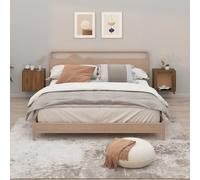 vidaXL Wall-mounted Bedside Cabinets 2 pcs Brown Oak 50x30x47 cm