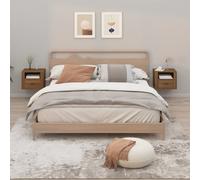 Vidaxl Wall-mounted Bedside Cabinets 2 Pcs Brown Oak 50X36X40 Cm, Brown